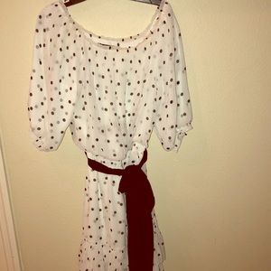Crape Off the Shoulder Smocked Waist Dress